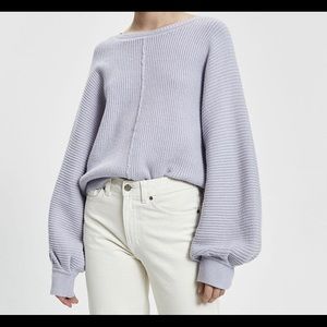 Jenn Puff Sleeve Sweater in Purple